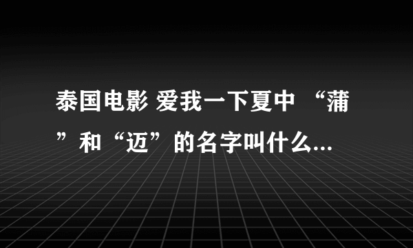 泰国电影 爱我一下夏中 “蒲”和“迈”的名字叫什么哦 喜欢这样的正太呢