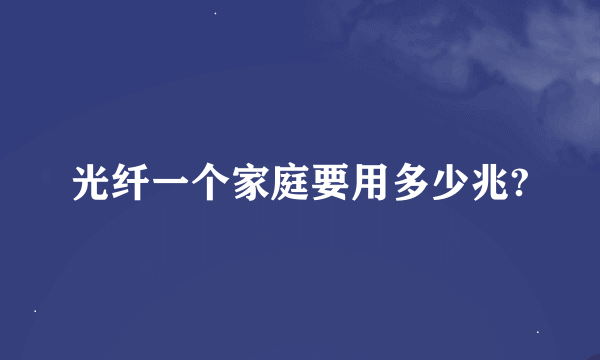 光纤一个家庭要用多少兆?