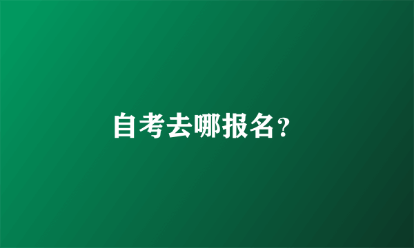 自考去哪报名？