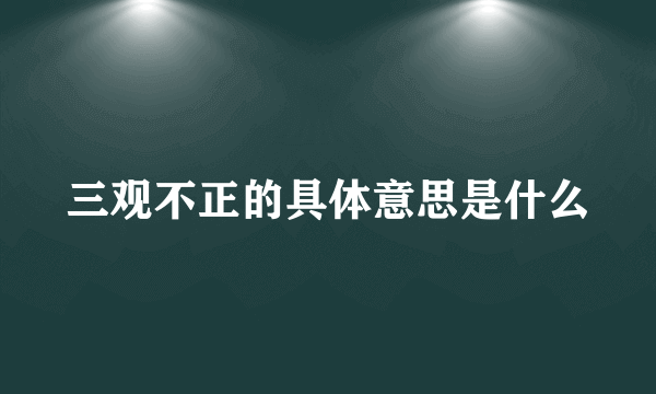 三观不正的具体意思是什么