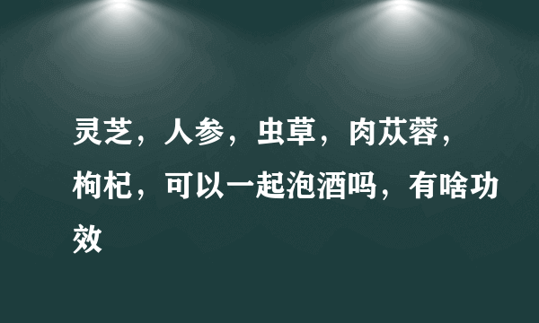 灵芝，人参，虫草，肉苁蓉，枸杞，可以一起泡酒吗，有啥功效