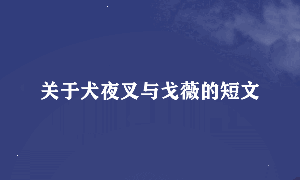 关于犬夜叉与戈薇的短文