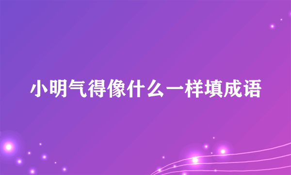 小明气得像什么一样填成语