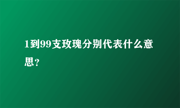 1到99支玫瑰分别代表什么意思？