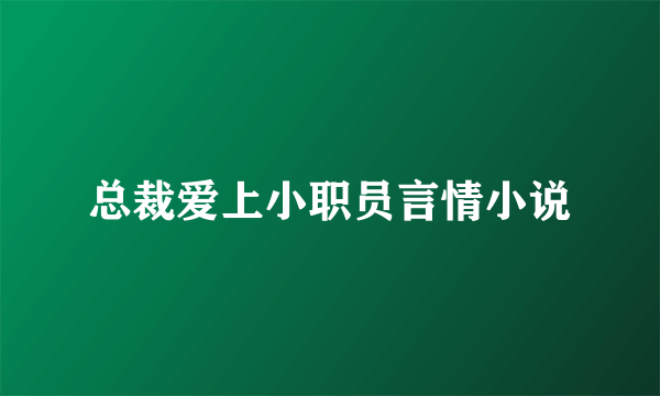 总裁爱上小职员言情小说