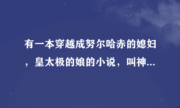 有一本穿越成努尔哈赤的媳妇，皇太极的娘的小说，叫神马名字？