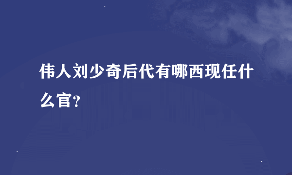 伟人刘少奇后代有哪西现任什么官？