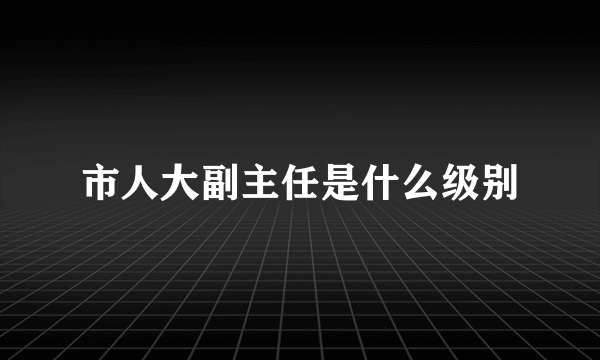 市人大副主任是什么级别