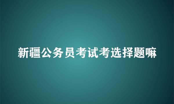 新疆公务员考试考选择题嘛