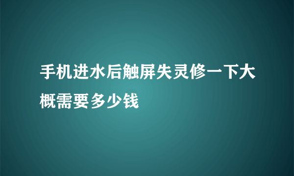 手机进水后触屏失灵修一下大概需要多少钱