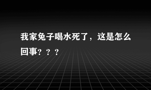 我家兔子喝水死了，这是怎么回事？？？