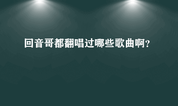 回音哥都翻唱过哪些歌曲啊？