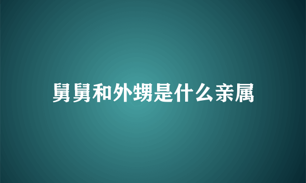 舅舅和外甥是什么亲属