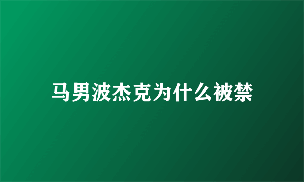 马男波杰克为什么被禁