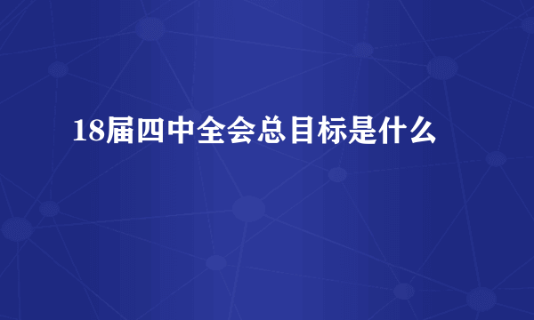 18届四中全会总目标是什么