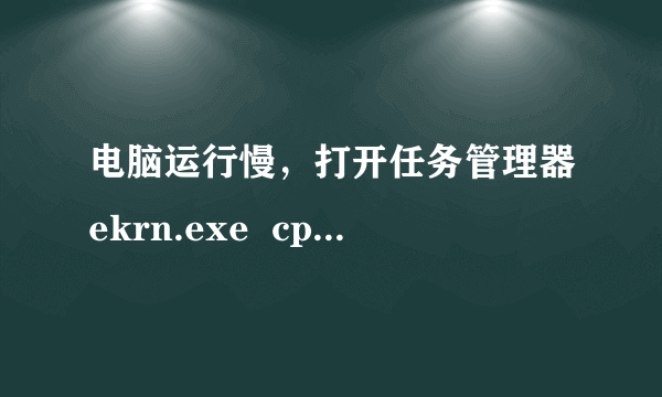 电脑运行慢，打开任务管理器ekrn.exe  cpu占用百分之百。