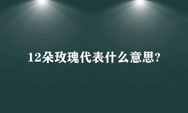 12朵玫瑰代表什么意思?