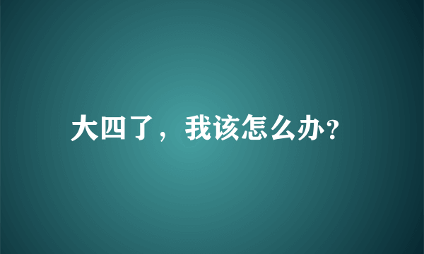 大四了，我该怎么办？