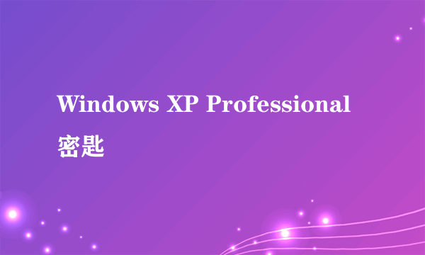 Windows XP Professional 密匙