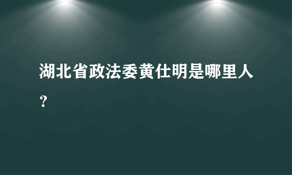 湖北省政法委黄仕明是哪里人？