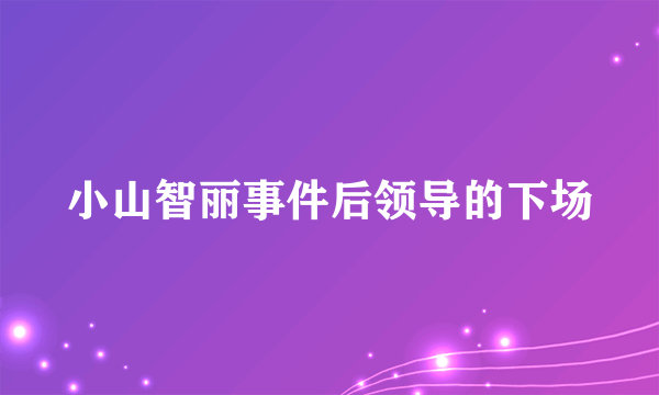 小山智丽事件后领导的下场