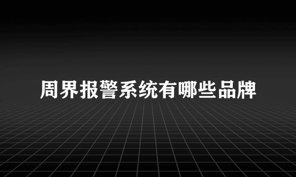 周界报警系统有哪些品牌