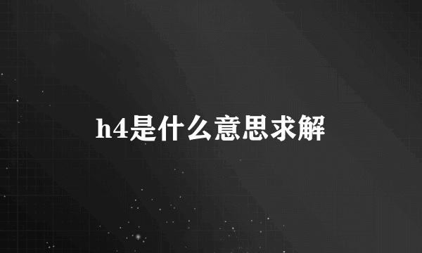 h4是什么意思求解