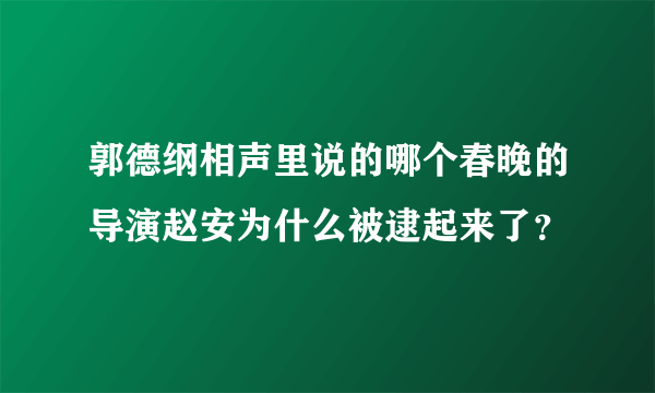 郭德纲相声里说的哪个春晚的导演赵安为什么被逮起来了？