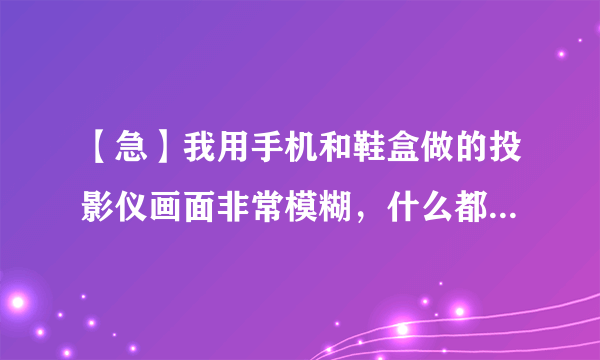 【急】我用手机和鞋盒做的投影仪画面非常模糊，什么都看不见是怎么回事啊？手机亮度调的最高。