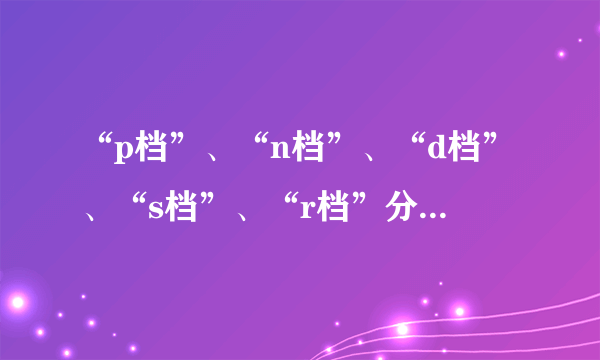 “p档”、“n档”、“d档”、“s档”、“r档”分别是什么意思？