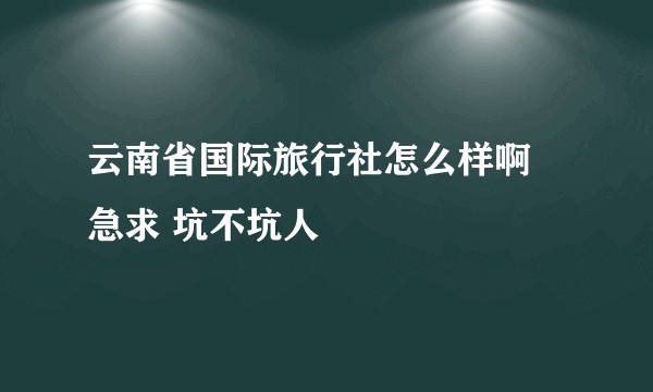 云南省国际旅行社怎么样啊 急求 坑不坑人