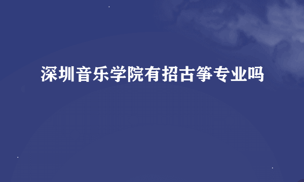 深圳音乐学院有招古筝专业吗