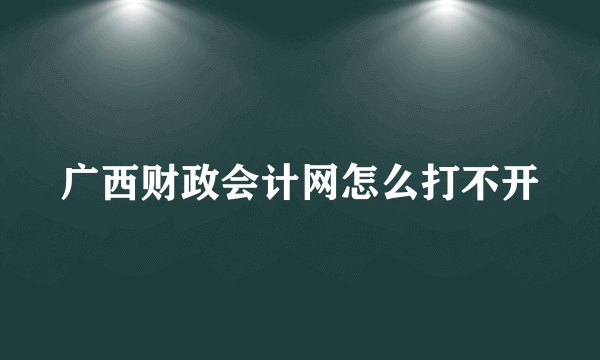 广西财政会计网怎么打不开