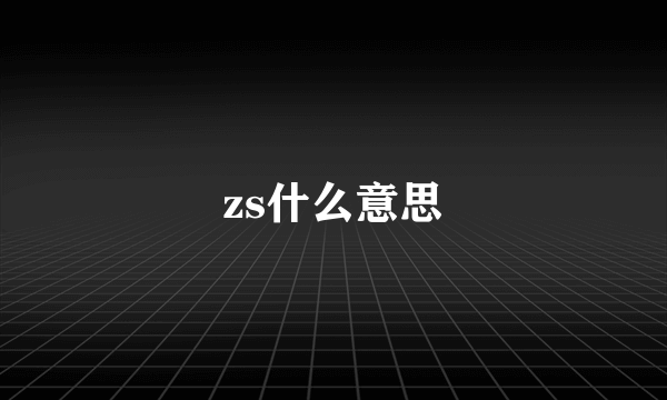 zs什么意思