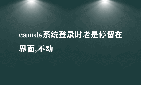 camds系统登录时老是停留在界面,不动