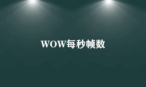 WOW每秒帧数