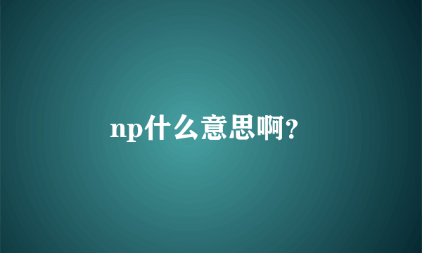 np什么意思啊？