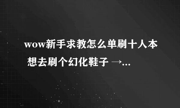 wow新手求教怎么单刷十人本 想去刷个幻化鞋子 →轻舞之靴 naxx出品的 主要搞不懂那个组队转