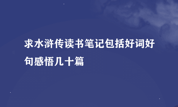 求水浒传读书笔记包括好词好句感悟几十篇