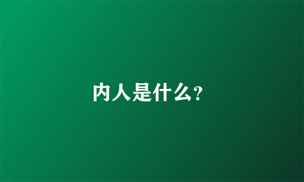 内人是什么？