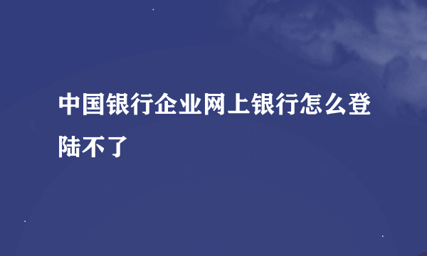 中国银行企业网上银行怎么登陆不了