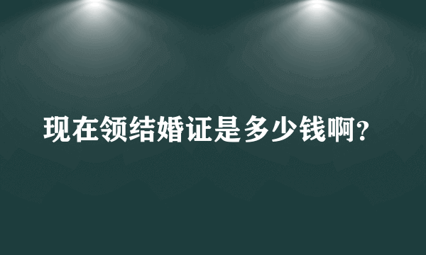 现在领结婚证是多少钱啊？