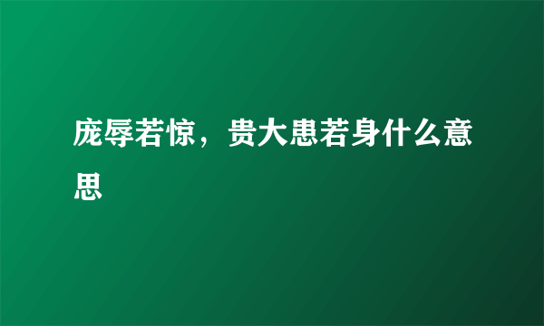 庞辱若惊，贵大患若身什么意思