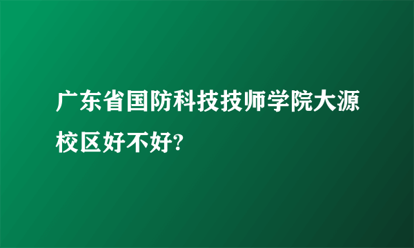 广东省国防科技技师学院大源校区好不好?