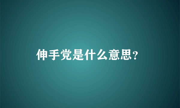 伸手党是什么意思？