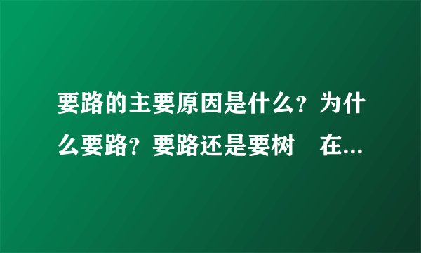 要路的主要原因是什么？为什么要路？要路还是要树🌲在线问@辩论赛