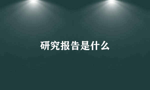 研究报告是什么