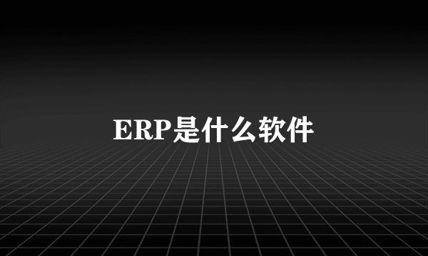 ERP是什么软件