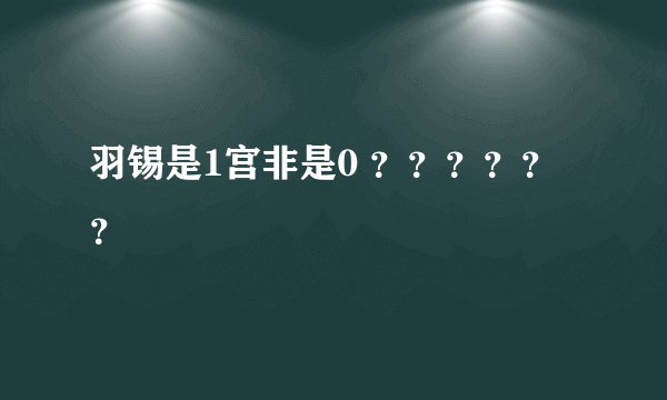 羽锡是1宫非是0 ？？？？？？