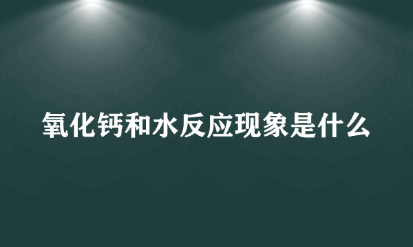 氧化钙和水反应现象是什么